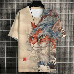 Men's T Shirts Summer Vintage 3D Shirt Men K Print Street Loose Round Neck Short Sleeve Tees Poker