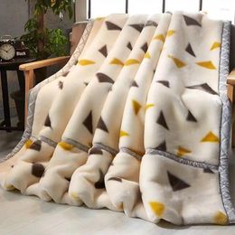 Blankets Raschel Blanket Double-Layer Thickened Coral Fleece Student Dormitory Single Double Quilt