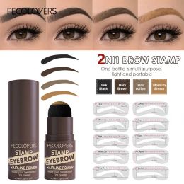 Enhancers Professional Brow One Step Shaping Kit Stamp Set Makeup Stick Hairline Contour Waterproof Tint Stencil Eyebrow Template