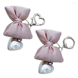 Keychains Pink Bowknot Keychain Durable Craftsmanship Keyring Convenient Mobile Phone Accessory Pendant For Keys Bags Backpack