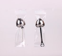 Heart Shape Stainless steel Tea Infuser kitchen tools Strainer Filter Long Handle Spoons Wedding Party Gift Favor with opp retail 7398171