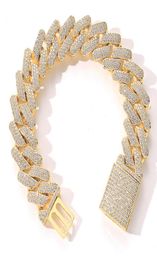20mm Diamond Miami Prong Cuban Link Chain Bracelets 14k White Gold Iced Out Icy Cubic Zirconia Jewelry 7inch 8inch 9inch Cuban Bra9499779