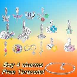 Charming Bracelet Fashion Illusionary Clover Star Pendant Necklace Designer Suitable for Pandoras Bracelet Necklace Women's Jewelry Gift Box Wholesale