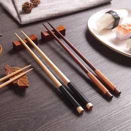 Chopsticks 1 Pair Of Handmade Japanese Natural Chestnut Wood Sushi Value Gift Chinese Tie Line