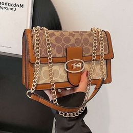 leather handbag cooachs popular bag for women tabby trendy shoulder crossbody bag internet celebrity chain square bag
