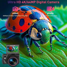 Capture Stunning 4K Photos and Videos with this 64MP Digital Camera for Photography and Vlogging, WiFi Enabled with Ultra Wide Angle Lens and 32GB SD Card Included