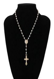 Catholic Rosary Beads Necklace Women statement Religious Jewellery Gold Lin Chain Multilayers Choker Necklace Vintage7309513