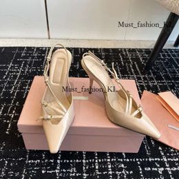 Miui Fashion Mui Mui Shoes Luxury Designers Heels Leather Slingback Mui Mui Sunglasses Heels Sandal Stiletto Heel Evening Drese Womens 3Cm 556