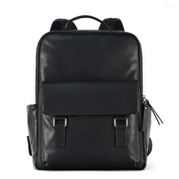 Backpack Genuine Leather Fashion Men Luxury Men's Daypack Travel For Male Laptop Backpacks Causal Schoolbag