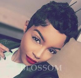 2017 Short Human natural Hair Wigs Virgin Brazilian Glueless Human short Hair Wig For Black Women9199408