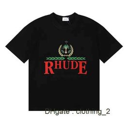 2023 Designer shirts Summer Mens T-Shirts Womens Rhude Designers For Men Tops Letter polos Embroidery tshirts Clothing Short Sleeved tshirt Large Tees UIJH