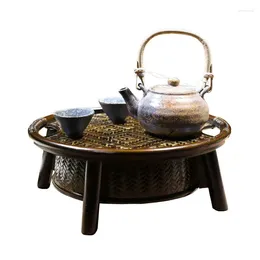 Tea Trays Classical Tray Plate Set Japanese Ceremony Bamboo Weaving Basket Lacquer Chinese Teapot Table