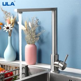 Kitchen Faucets ULA Stainless Steel Faucet 360 Degree Rotate Flexible Sink Cold Water Mixer Tap