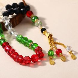 Strand Palestine Flag Colour Country Map Bracelets Muslim Small Bead Acrylic Rosary Beads Worship Bracelet Eid Islamic Prayer
