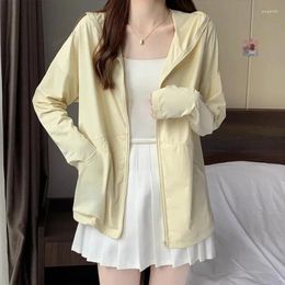 Women's Jackets Sunscreen Clothing For Summer 2024 Loose Ice Silk Breathable Thin Versatile Cardigan Hooded Sun Protection