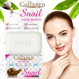 Cleansers 100g Snail Collagen Handmade Soap Face Body Cleansing Bleaching Soap Skin Moisturising Brighten Handcrafted Soap PM6861