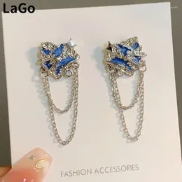 Dangle Earrings Modern Jewelry 925 Silver Needle Sweet Korean Temperament Irregular Heart Tassel For Women Fashion Accessories