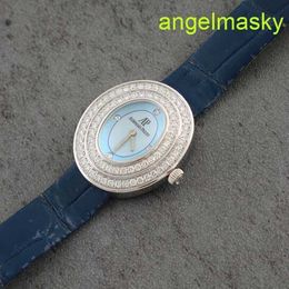 Unisex AP Wrist Watch 67395BC Female Light Blue Plate Original Diamond 18K White Gold Quartz Womens Watch