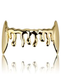 Hip Hop Bottom Dental Grills Fashion 1 Piece Gold Silver Colour Hip Hop Vampire Teeth Brace Gold Grillz For Men Women8410983