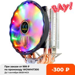 Cooling RGB LED CPU Cooler 2/4/6 Copper Heatpipe 9/12CM Cooling Fan Heatsink Radiator for 1150 1151 1155 1156 1200 1366 AM3 AM4 X79 X99
