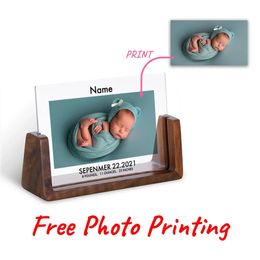 Gift for born Custom Po Frame for Children Personalised Wooden Po Frames Customised Baby Anniversary Gift Picture Frame 240403