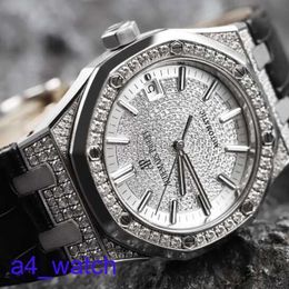 Fashion AP Wrist Watch Royal Oak 15452bc Platinum Original Diamond Full Sky Star Watch Automatic Mechanical Size Approximately 37mm 18k Platinum Watch