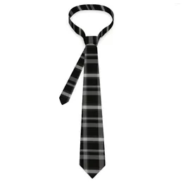 Bow Ties Retro Plaid Tie Black And White Check Daily Wear Neck Male Cute Funny Necktie Accessories High Quality Graphic Collar