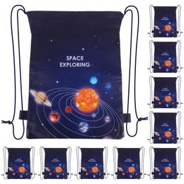 Storage Bags 10Pcs Non-Woven Outer Space Party Gifts Baby Shower Candy Packing Backpack Birthday Decorations