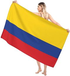 Microfiber Beach Towel Colombia Flag Yellow Blue Red Stripes Patriot Bath Towels Sandproof Quick Dry Pool Towels Travel Beach 240415