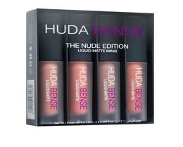 Lip Gloss Liquid Lipstick Kit Huda Bense The Red Nude Brown Pink Edition Mini Liquid Matte 4pcs1532182