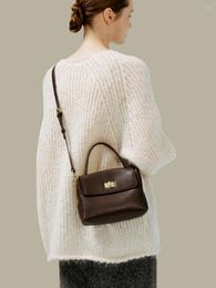 Evening Bags European Small Handbag Authentic Spring/Summer Color 2024 Korean Cowhide One Shoulder Handheld Crossbody Women's Bag