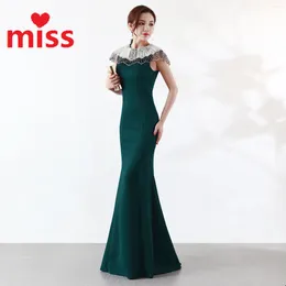 Casual Dresses Women's 2024 Elegant Style Luxury Nail Bead Splicing Ruffle Edge Customized Satin Ball Formal Occasion Party Long Evening