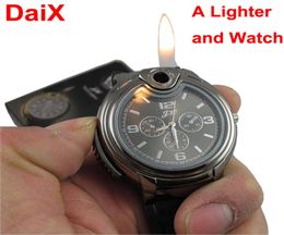 Creative Watch lighter refillable metal butane gas cigar cigarette Match Fire Starter Survival Tool Kit Camping Outdoor Striker Li2982026