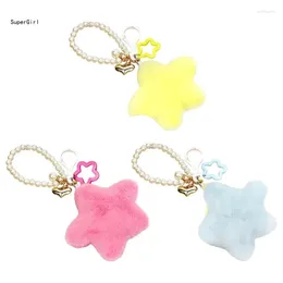 Keychains Star Shaped Cellphone Strap Colorful Phone Chain Handmade Five-Pointed Keyring Ornament For Wallet