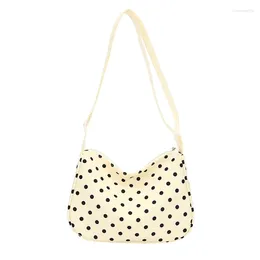 Evening Bags Fabric Shoulder Bag 2024 Summer Trend Dot Printed Large Capacity Casual Crossbody Small Fresh Leisure Shopper All-match