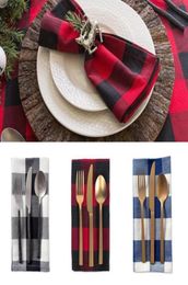 Table Napkin 10pcs Black White Plaid Cotton Linen Placemat Christmas Wedding Craft Dining Tablecloth Simple Style Mat9073563