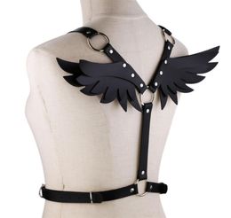 KMVEXO Wings Leather Harness Bondage Halterneck Beach Collar Gothic Waist Shoulder Necklaces Sexy Statement Party Jewelry Gifts9731777