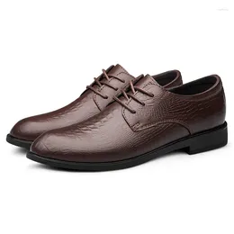 Casual Shoes 2024 Classic Genuine Leather Men'S Suits Lace-Up Dress Men Oxfords Fashion Business
