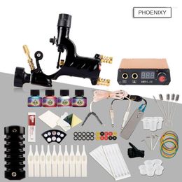 Tattoo Guns Kits Complete Kit Beginner Starter Rotary Machines 10 Sets Power Supply Needles Top Ink