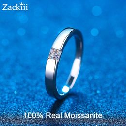 Wedding Rings Certified 03CT Princess Cut Engagement Ring Lab Diamond Bands Simple Unisex Bridal Set Couple 230303232u