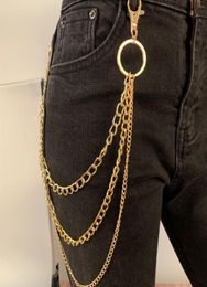 Punk 3layer Hanging Belly Chain Statement Fashion Golden Silver Colour Metal Pants Chain Men Women Nightclub Accessories Drop Ship1915836