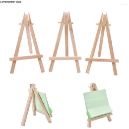 Decorative Plates 1pcs Wooden Mini Artist Easel Wood Wedding Table Card Stand Display Holder For Party Decoration 12.5 7cm