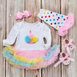 Clothing Sets Baby Girls Set Fashion Kids Romper Tutu Skirt Shoes Girl Wedding Ball Gown Jumpsuits Child Birthday Party Outfits