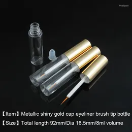 Storage Bottles 250pcs/lot 8.0ml Metallic Shiny Gold Cap Empty Eyeliner Bottle Liquid Eyelash Oil