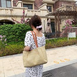 Shoulder Bags 2024 Fashion Women Shopping Bag Summer Straw Large Tote Beach Casual Handbag Handmade Basket Storage Wholesale