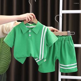 Clothing Sets 2024 Summer Baby Boys Cotton Set Children Striped Lape T-Shirt Shorts 2Pcs For Kids Casual Outfits Boy Tracksuits