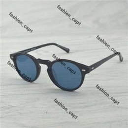 Oliver People Sunglasses Ov1227 Brand Designer Round Metal Sunglasses Men Women Steampunk Fashion Glasses Retro Vintage Sun Glasses Olive Sunglasses 858