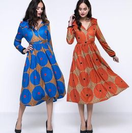 Spring women designer dress casual vestidos printed hooded dress Retro woman clothes longsleeved african clothing party dresses f8594904