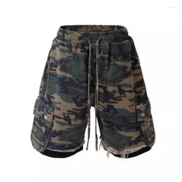 Men's Shorts Spring/Summer Camouflage Elastic Waistband Cargo For Men And Women Loose Beach