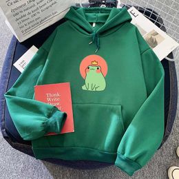 Women's Hoodies Unisex Girls/boys Female Long Sleeve Tops Woman Clothes Frog Hoodie Graphic Women Cartoon Harajuku Sweatshirt